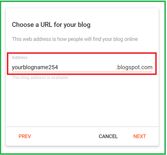 Blogger blog URL